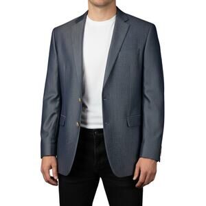 Lauren Ralph Lauren Mens Blazer Steel Blue Sheen Sportcoat Jacket 44 Reg Single